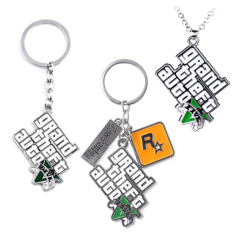 Лидер продаж брелки для ключей из игры GTA V брелок Grand Theft Auto 5 мужской декоративный
