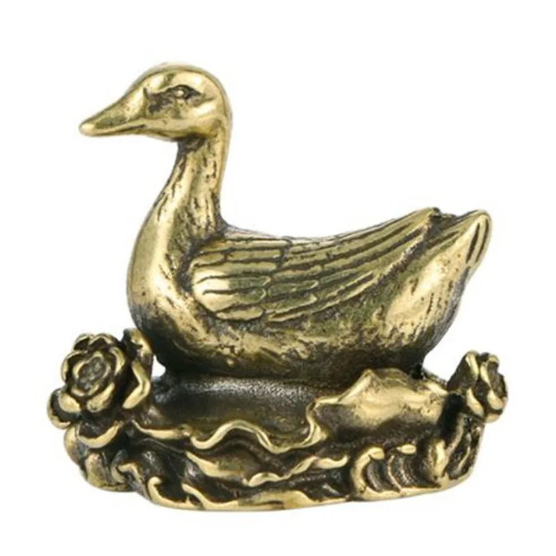

3D Mini Casting Duck Figurine Animal Style Metal Sculpture Home Office Room Desktop Decoration Collect Ornaments Gifts