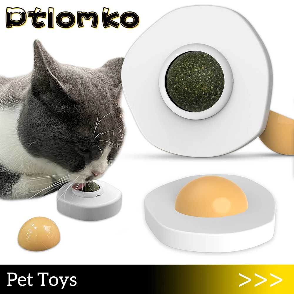 

Здоровая игрушка для домашних животных, кошачья мята на стене, игрушки с шариками, натуральные шарики для удаления волос, для стимулировани...