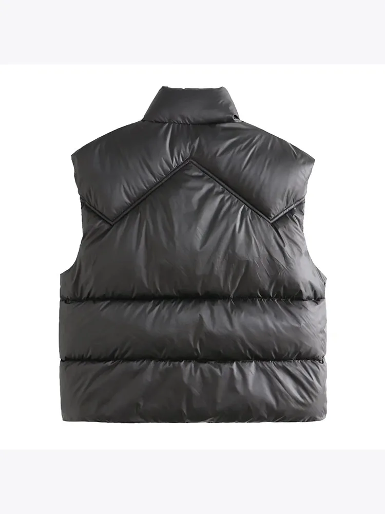 Women Vest Jacket Green Sleeveless Jackets Warm Winter Casual Outerwear Adjustable Drawstring Zipper Waistcoats Female Parkas | Женская