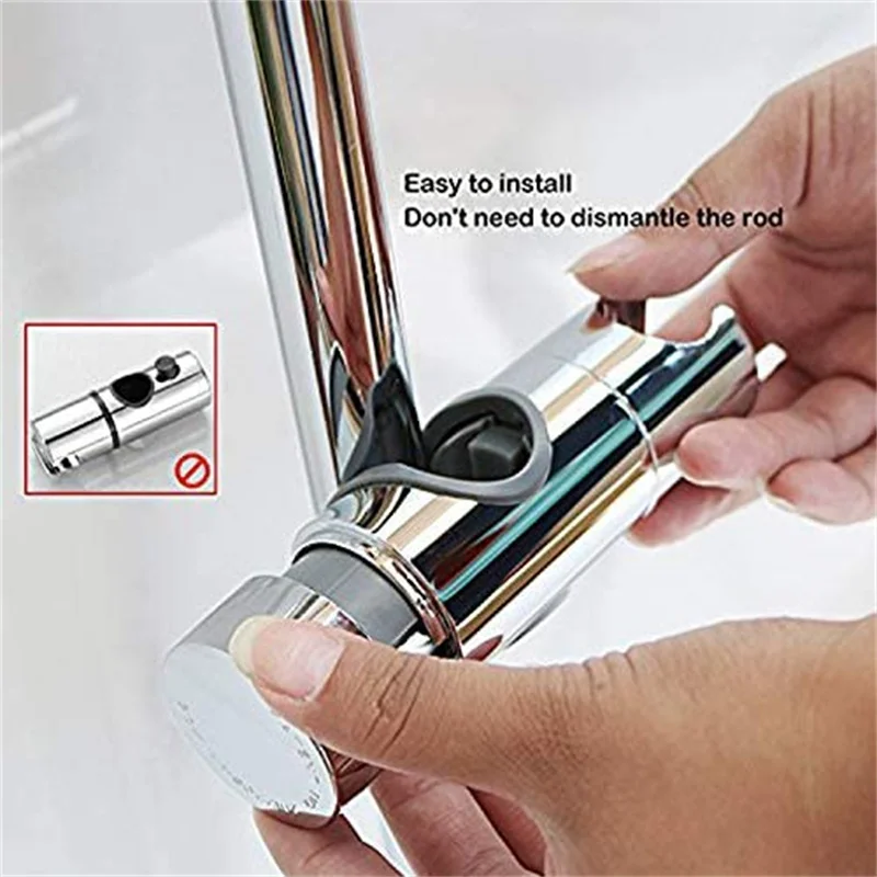 

Bathroom Accessories Universal 18~25mm ABS Plastic Shower Slide Rail Bar Holder Adjustable Clamp Holder Bracket Replacement