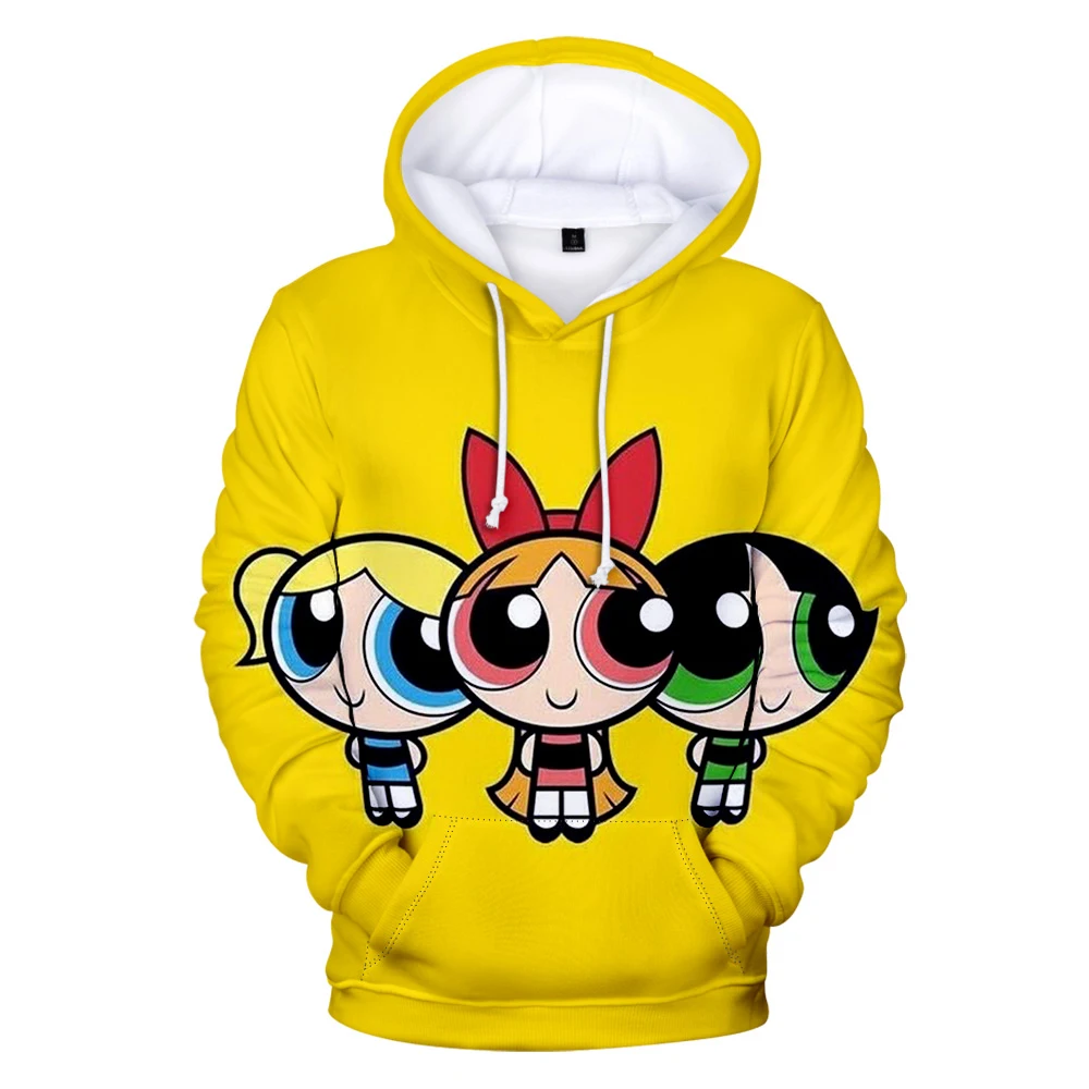 

Kawaii Anime Powerpuff 3D Print Boys Girls Hoodie Sweatshirts Women Long Sleeve Hoody Harajujku Cartoon Girls Pullovers tops