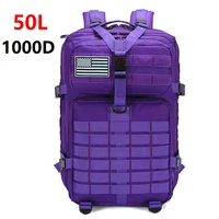 50l1000d nylon tactical backpack training gym fitness bags military army molle rucksack waterproof camping hunting assault pack