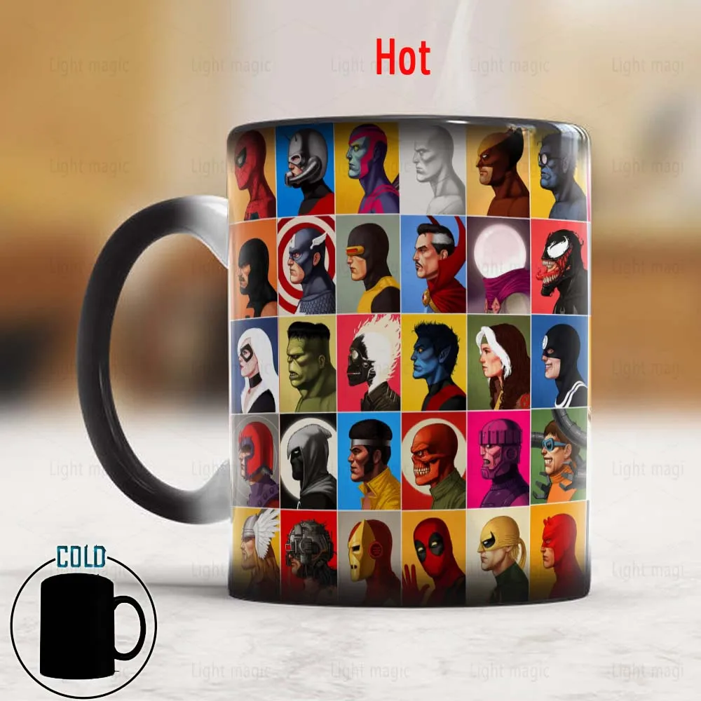

Super Hero Coffee Mug 11oz Creative Magic Ceramic Color Changing Tea Cup and Mug New Year Gift Mug Dropshipping