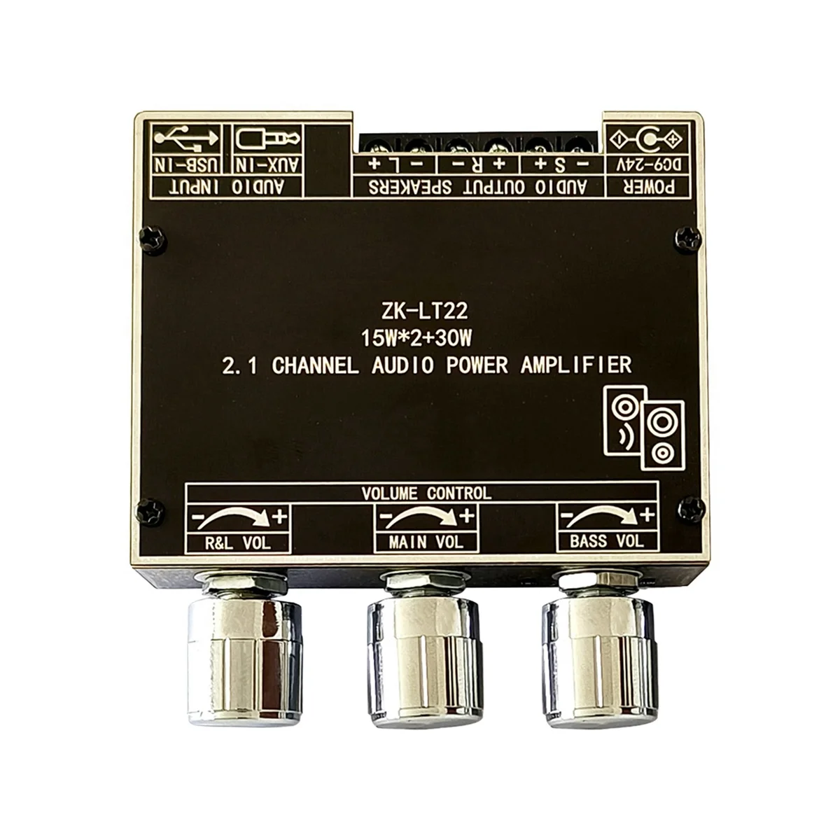 ZK-LT22 5 1 Bluetooth Плата усилителя мощности двойная 15 Вт 2 канальная с сабвуфером 30 для