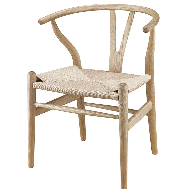 

Wooden bone Chair Hans Wegner Y Chair Solid OAK Wood Dining Room Furniture Luxury Dining Chair Armchair Classic Design