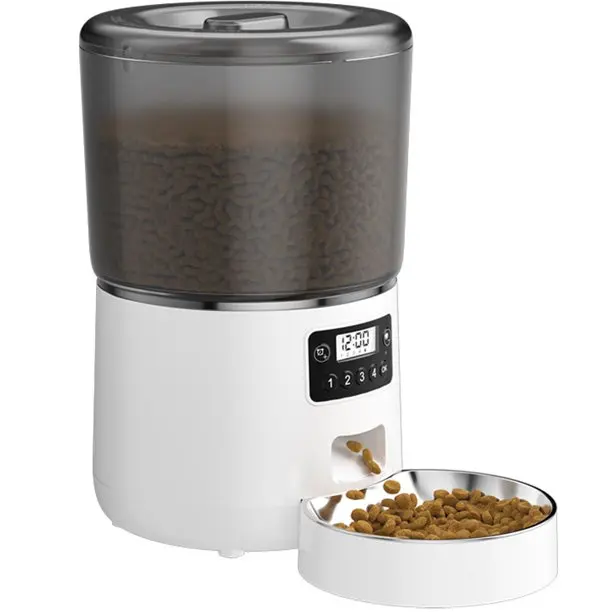 

Automatic Timed Feeders, Clog-free 4L Food Dispenser, Dual Power Dry Food Dispenser for Small Medium and Dogs