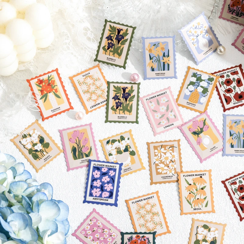46pcs Flower Post Office Series Decorative Boxed S