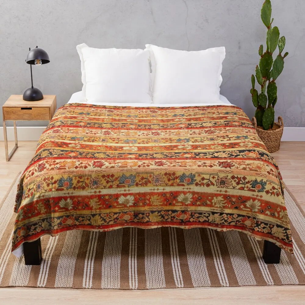 

Antique Turkish Oushak Rug Print Throw Blanket Sofa Blanket Cute Blanket Plaid