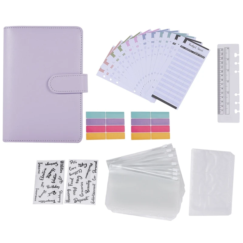 

A6 Budget Binder With Zipper Envelopes, Budget Planner Book Money Saving Organizer, Cash Envelopes For Budgeting