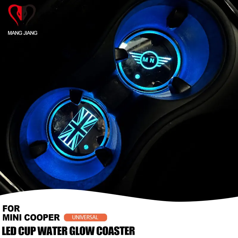 

1 шт. для Mini Cooper F55 F56 F60 R55 R56 R60 Универсальные Автомобильные светодиодные светящиеся подсветки держатель стакана панель аксессуары для автомо...