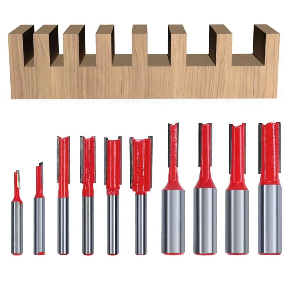 Прямая фреза из сплава с двумя краями хвостовик 1/4 дюйма 1/2 деревообрабатывающий