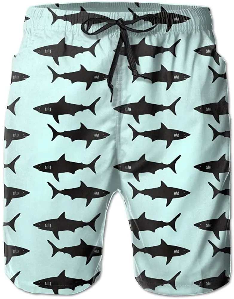 

Board Shorts For Men Shark Mouth Casual Swim Trunks Summer Surfing Beach Shorts