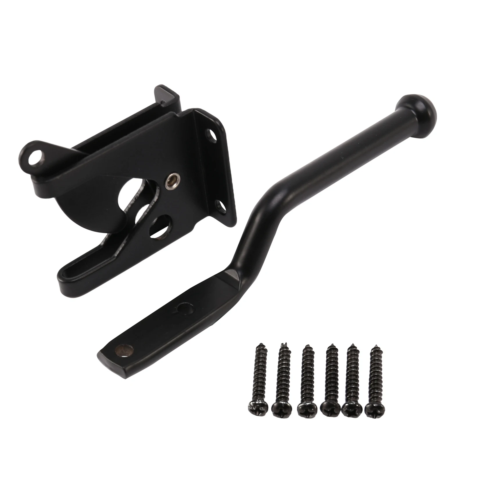 

Self Locking Gate Latch Automatic Gravity Lever Fence Gate Lock for Wood Fence Gate Door Latches Steel Black