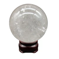 76mm natural white crystal ball clear quartz round magic ball healing decoration