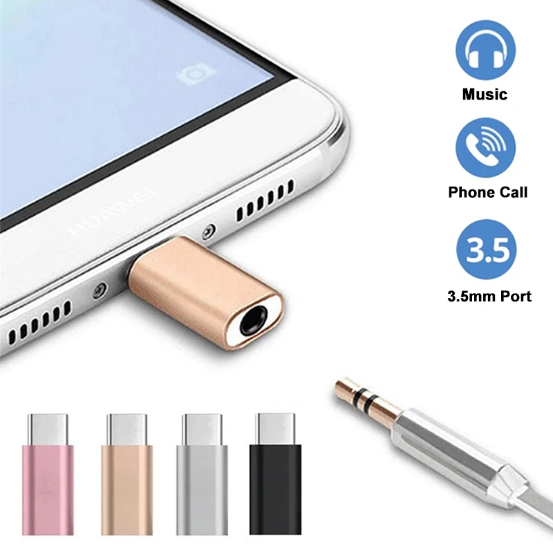 Type-C Adapter Male Type C To Female 3.5mm Adapter for Macbook Xiaomi Huawei Honour 3.5mm Wired Earphone Adapter Support OTG