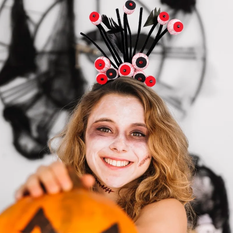 Головная повязка для Хэллоуина с красным глазным яблоком головной убор