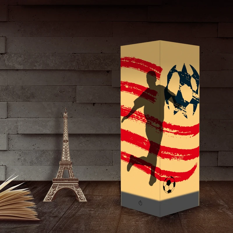 

Flag And Football Sport 3D Shadow Lamp USB Power Creative Paper Table Lamp Home Bedroom Indoor Decor