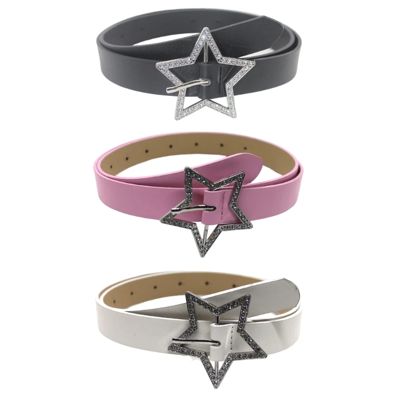 

50JB Girls White Waist Belt American Street Dance Jean Belt Decorative Belts