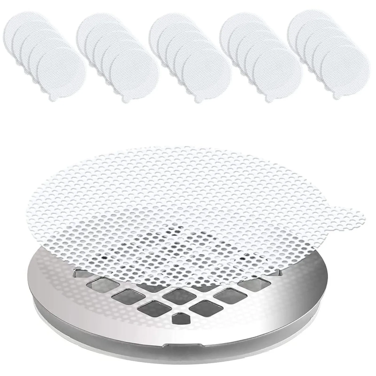 

Porcelain Shield 8 Mesh 25PCS Stickers Drains Regular Hair Catcher Shower Round Disposable Strainers