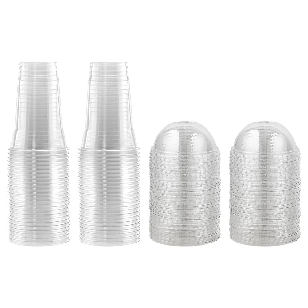 

Cups Clear Cup Plasticwith Bottle Lids Disposabletea Dome Ice Dessert Tasting Soda Reusable Drinks Tumbler Beverage Drinking Lid