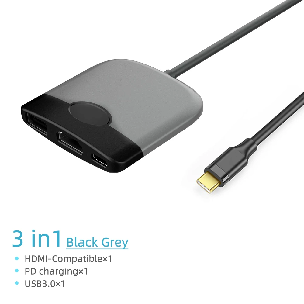

Сплиттер 3-в-1 с портами USB Type-C и HDMI, 3,0 Вт