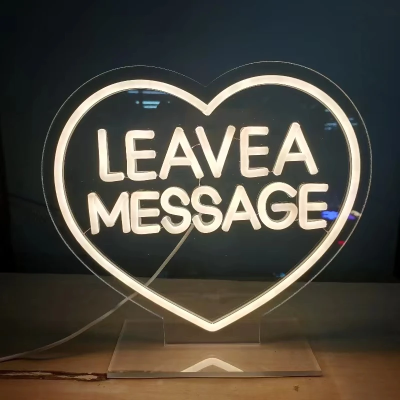 Фото Неоновая вывеска FY Custom LED с подставкой, неоновая подсветка для свадебной гостевой книги, доска для сообщений на приеме гостей №2