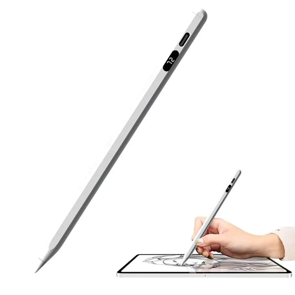 2 1 Ipad Pen With Led Digital Power Display Universal Phone Tablet Capacitive Screen Stylus Pen