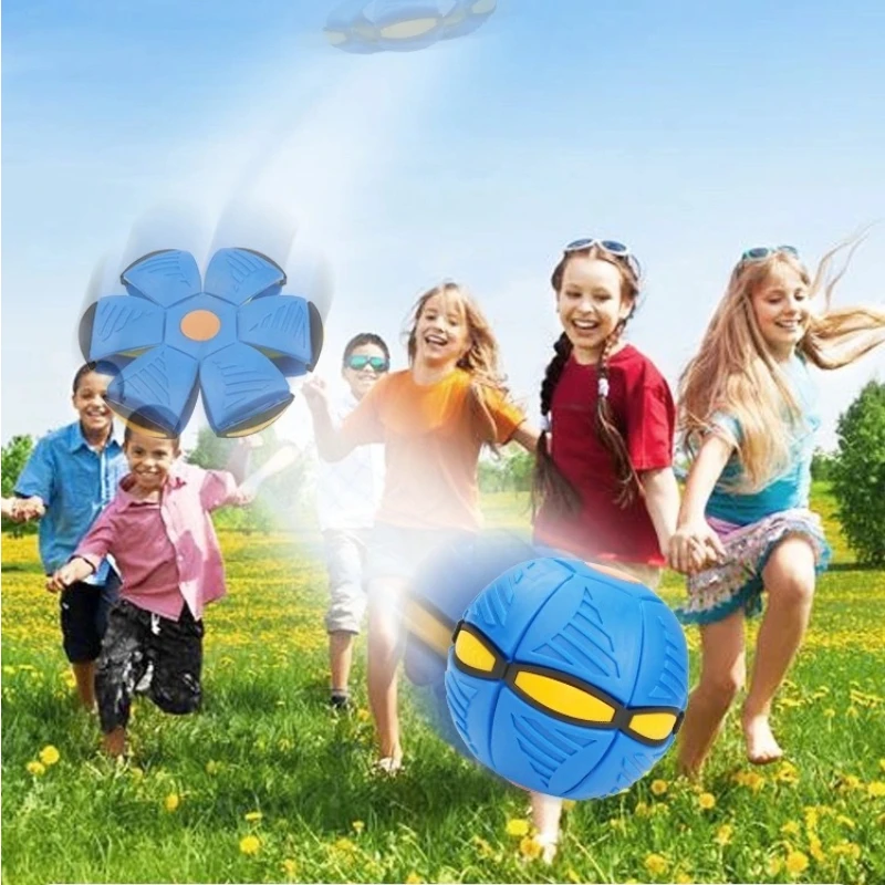 

Creative Magic Flying Ball Luminous Deformation Ball Foot Step Decompression Parent-child Outdoor Interactive Decompression Toy