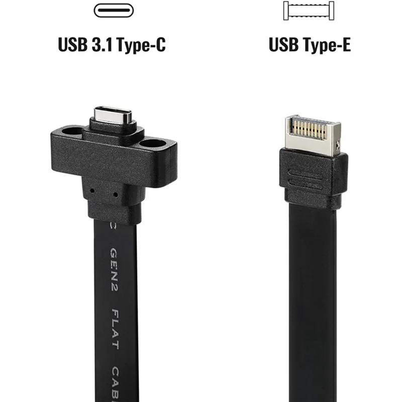 Фото Удлинительный кабель 50 см USB 3,1 с передней панелью типа E на Тип C, внутренний кабель адаптера Gen 2 (10 Гбит/с) с 2 винтами №5