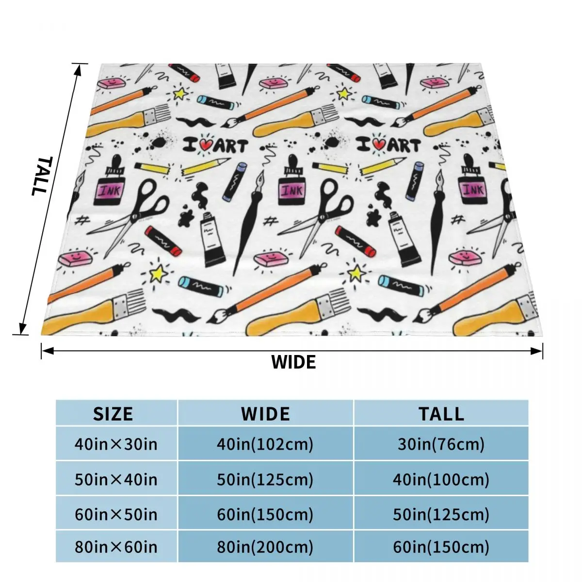 Я люблю художественные принадлежности. Ультрамягкое одеяло из микрофлиса.