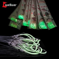 lionriver luminous fishing hooks rigs barbed string hooks saltwater freshwater fishing for snapper grouper line tied tackle