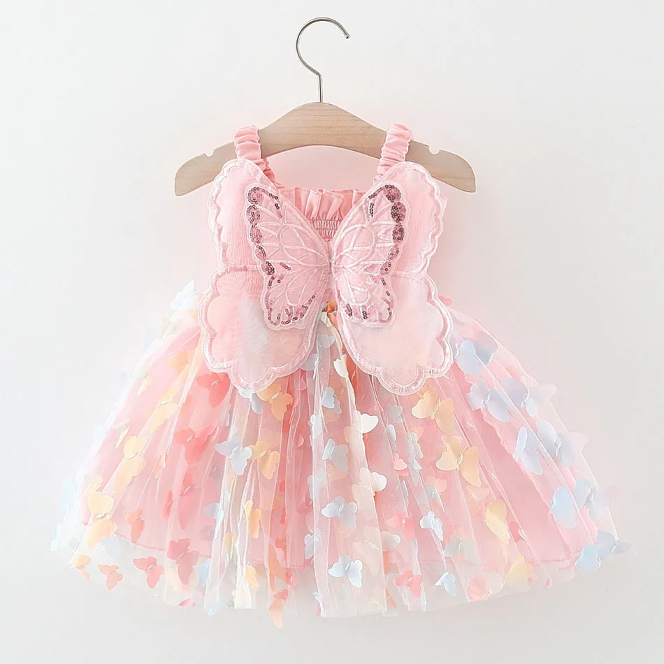 Детская одежда Новинка летняя юбка принцессы для девочек детское платье-комбинация с крыльями бабочки платья для девочек на праздник
