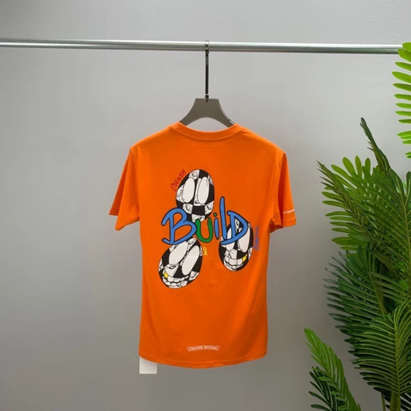 

22ss Fashion Casual Men's Chrome Tee Cross Print Sexy Cotton High Street Heart Shirt Tee Streetwear