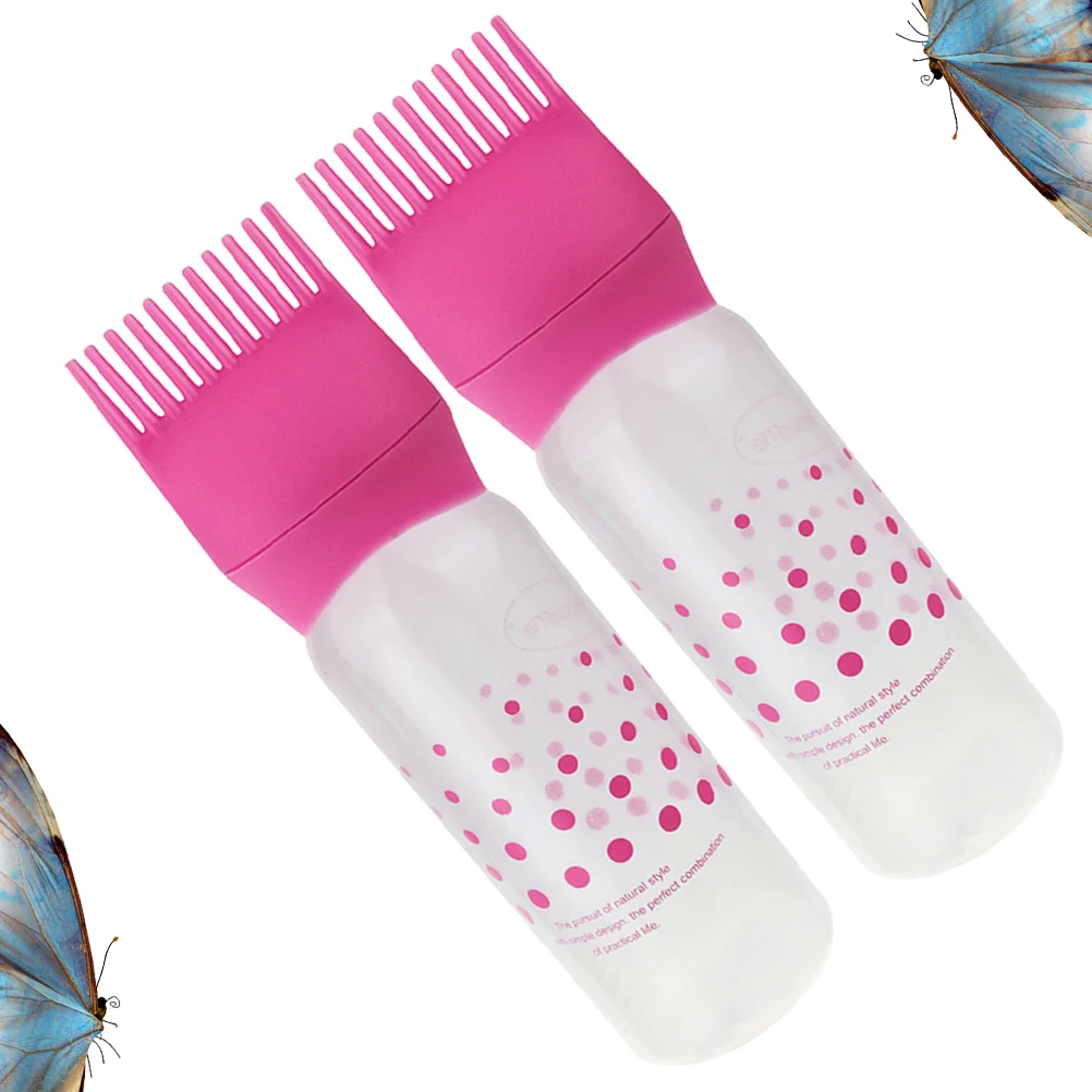 

2pcs Hairdressing Dry Cleaning Bottle Root Comb with Scale Hair Coloring Comb Bottles Hair Coloring Bottle