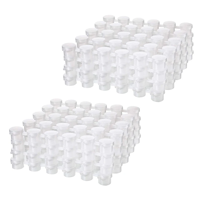 

48 Strips 2Ml Empty Paint Strips Paint Cup Pots Clear Storage Containers Painting Arts Crafts Supplies 144 Pots in Total