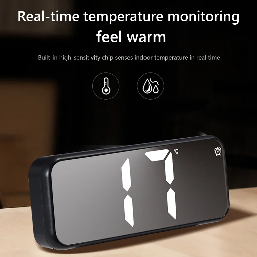 Многофункциональный Квадратный Цифровой Будильник С Зеркалом Ночником