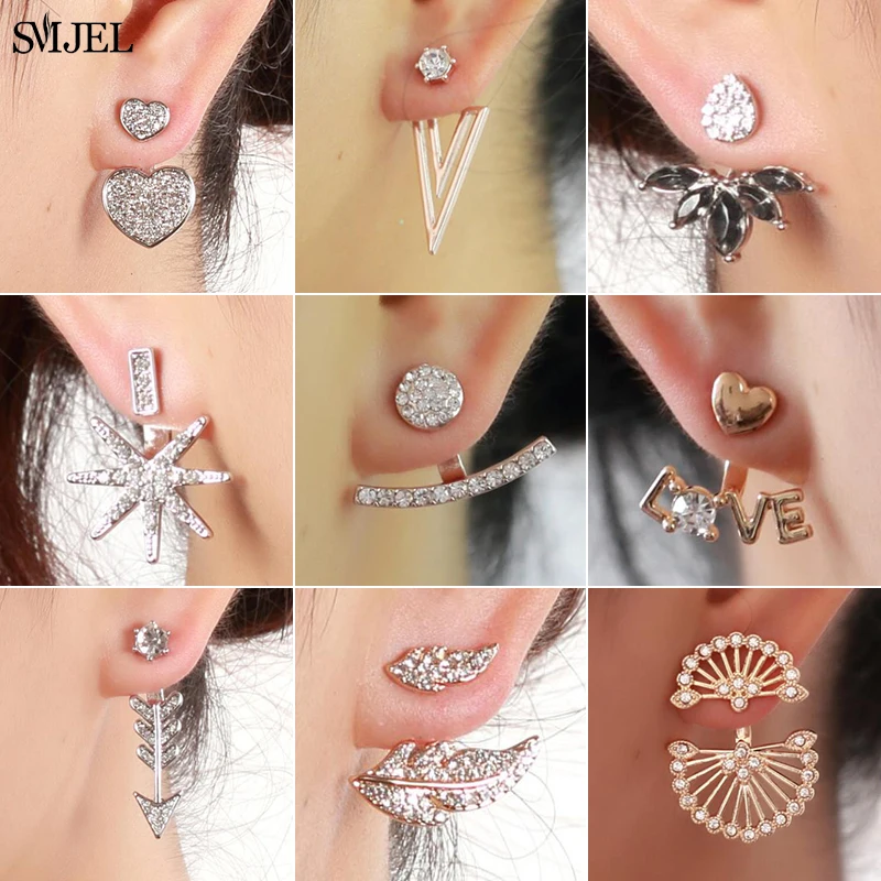 

Crystal Flower Drop Heart Earrings for Women Fashion Wedding Earing Pearl Triangle Star Studs Jewelry Party Gift 2022 Wholesale