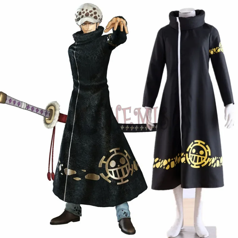 Athemis ONE PIECE Trafalgar Law (Trafalgar D Water Law) длинное пальто куртка Косплей Костюм для детей