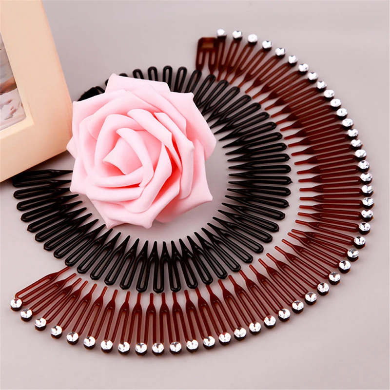 

Women Plastic Full Circle Stretch Diamond Flexible Comb Teeth Headband Hair Band Clip Face Wash Fixed Hair Accessories