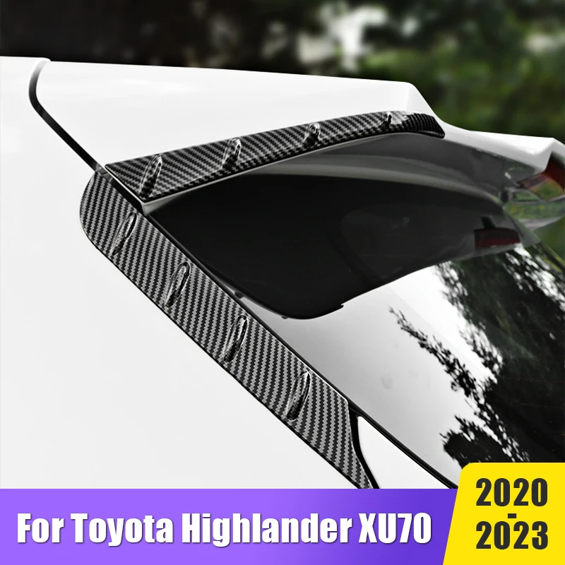 

For Toyota Highlander XU70 Kluger 2020 2021 2022 2023 ABS Car Rear Window Side Spoiler Wing Cover Molding Trim Cover Decorative