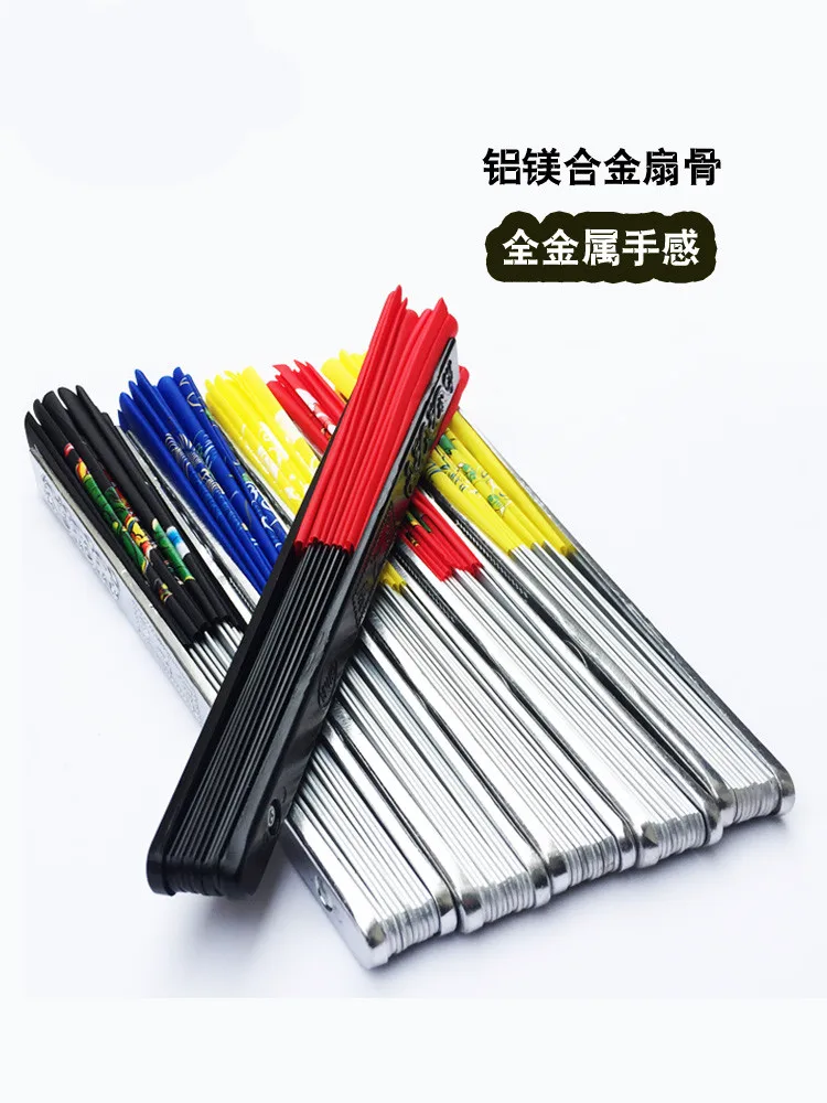 

Tai Chi Fan Stainless Steel Alloy Tai Chi Fan Kung Fu Fan Martial Arts Fan Performance Fan Iron Fan Martial Arts Ringing Fan