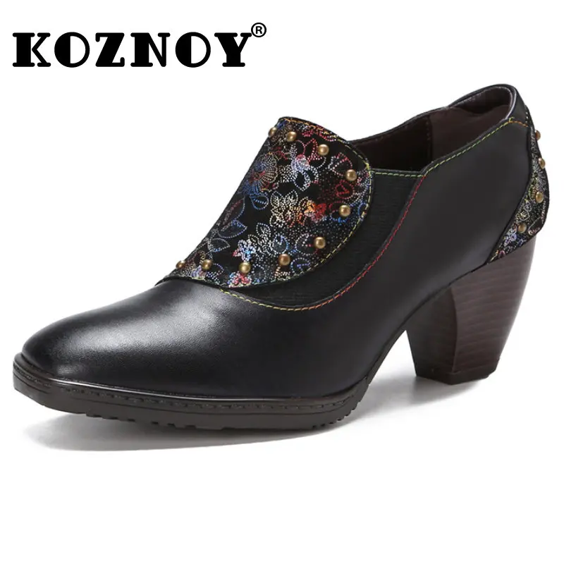 

Женские туфли из натуральной кожи с принтом, на молнии, 7 см