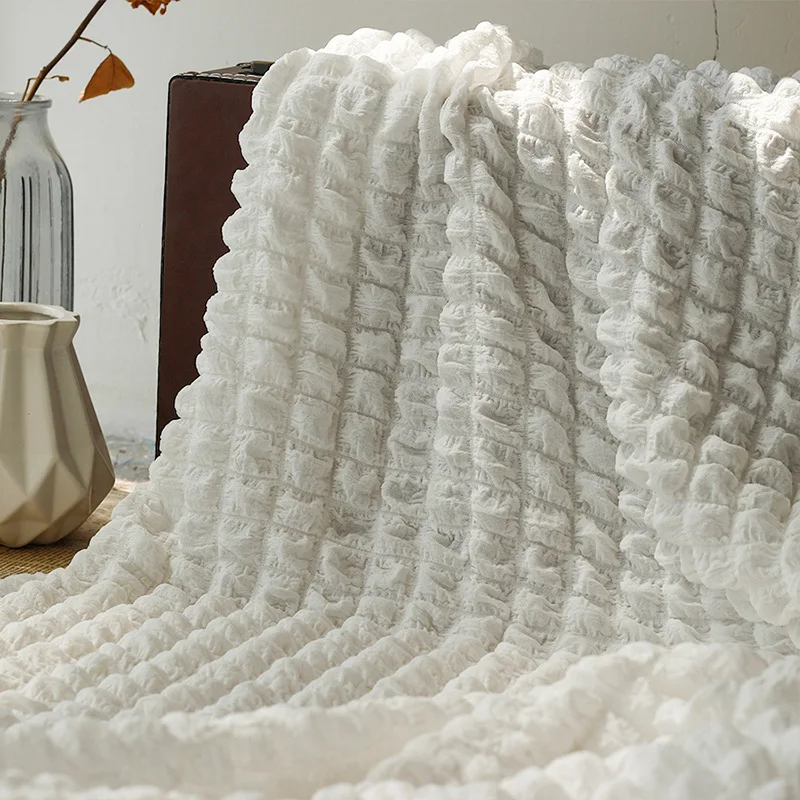 

Embossed Bubble Elastic Jacquard Fabric 3D Embossed Fabric Black White Apricot 50cmx140cm