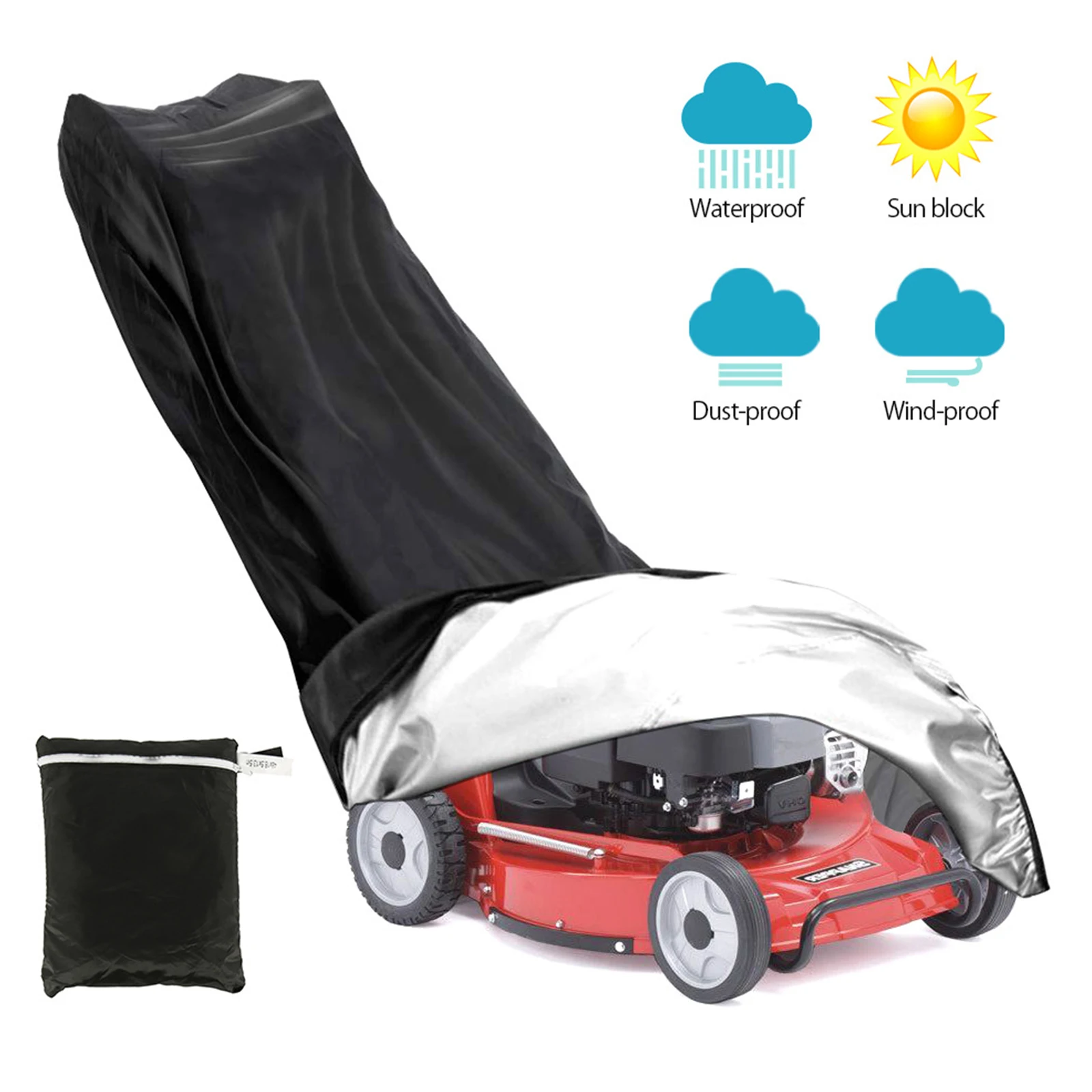 

Lawn Mower Cover Waterproof Snowblower Cover Shade UV Protection Tractor Covers For Yard Garden Furniture Motorcycle Quad Bikes
