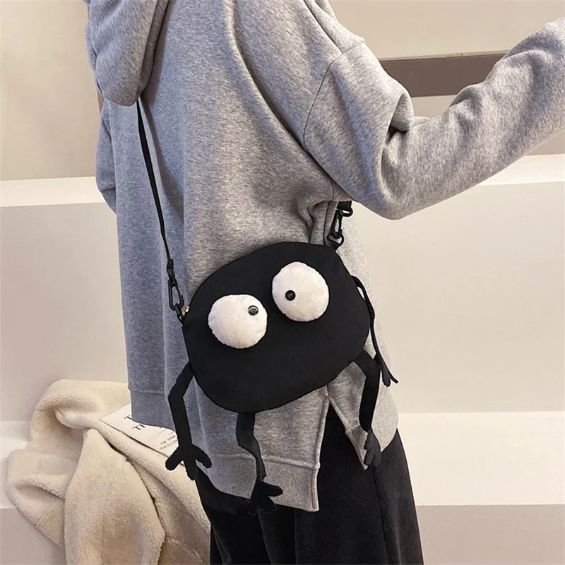 

Anime Black Briquette Hayao Miyazaki Spirited Away No Face Man Canvas Messenger Bag Shoulder Handbag Mini Crossbody Coin Phone