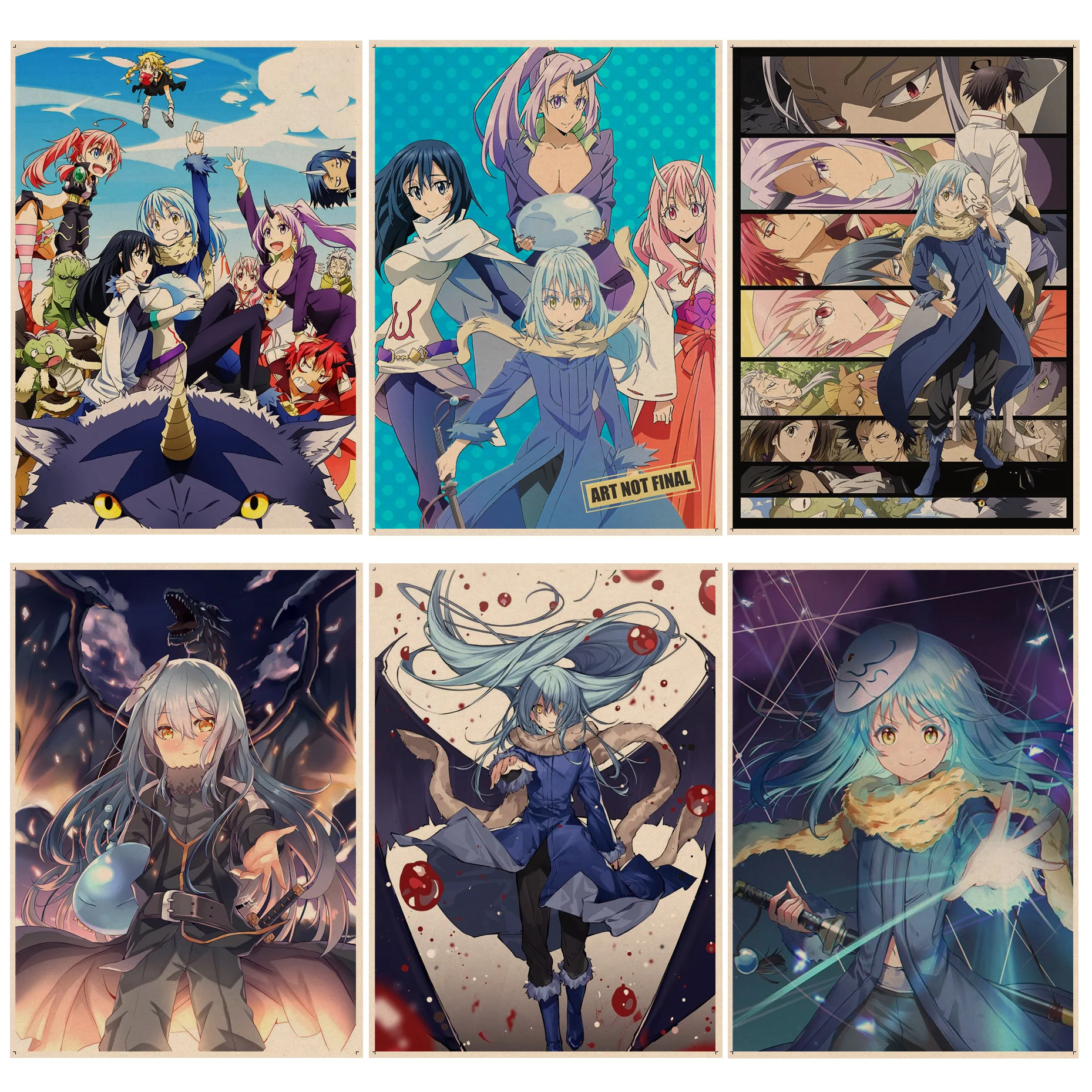 

That Time I Got Reincarnated As A Slime Anime Vintage Posters Kraft Paper Vintage Poster Wall Art Painting Study Aesthetic Art