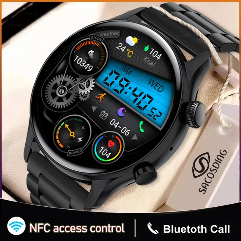 

Мужские Смарт-часы с поддержкой Bluetooth 2022, NFC, AMOLED экран 1,36 дюйма, 390*390, водонепроницаемые IP68