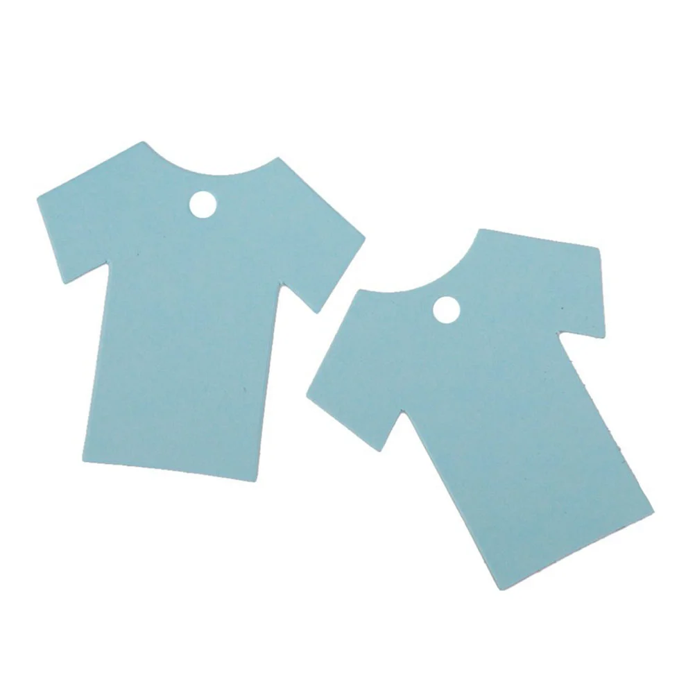 

100pcs Baby Shower Party Favour Gift Tags Paper Cloth Shape (Blue)