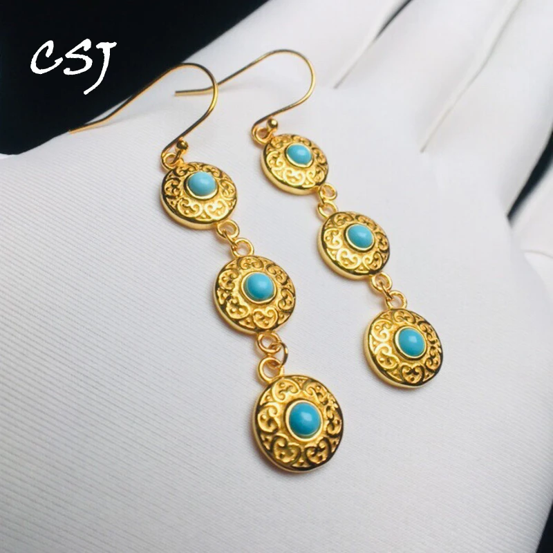 

Женские серьги из натурального граната CSJ, серебро 925 пробы, драгоценный камень 7*9 мм, подарок на свадьбу, вечеринку, день рождения